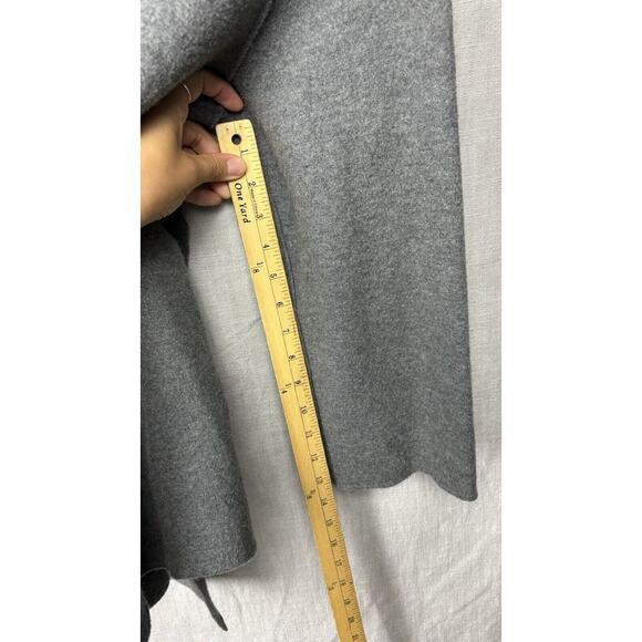 Eileen Fisher Wool Jacket Medium Grey Cowl Button Up Pockets Oversize - Picture 9 of 9
